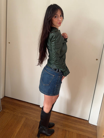 *rare* gucci f/w 1999 green leather jacket
