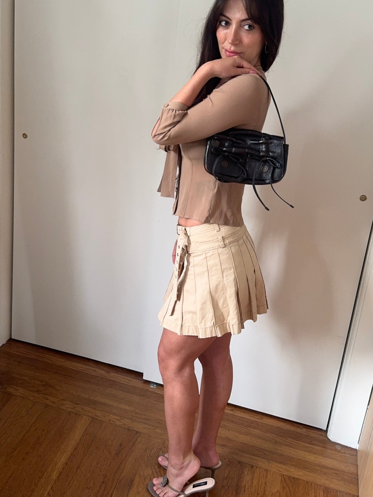 burberry early 2000's pleated mini skirt