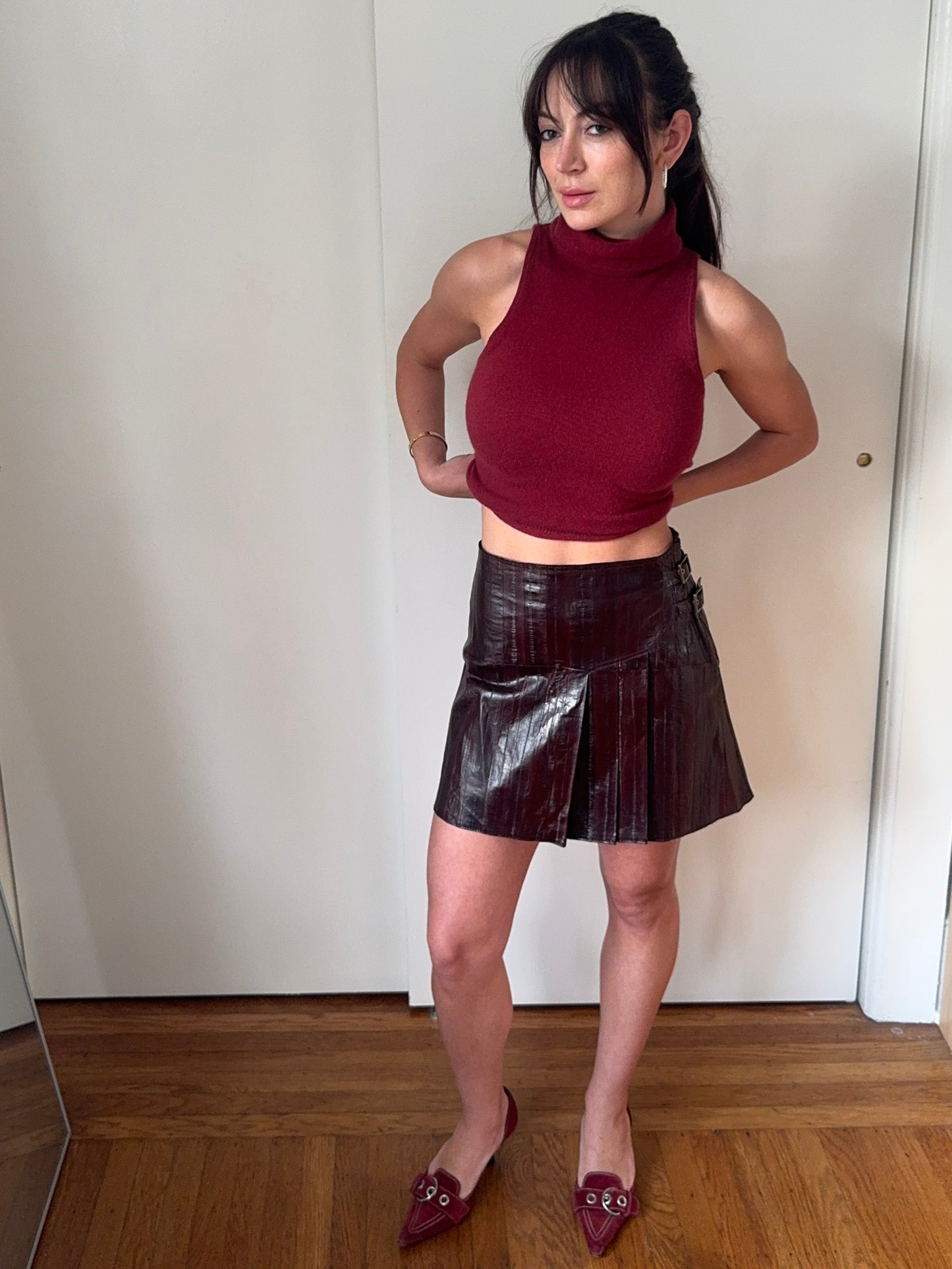*rare* christian dior f/w 2002 eel skin pleated skirt