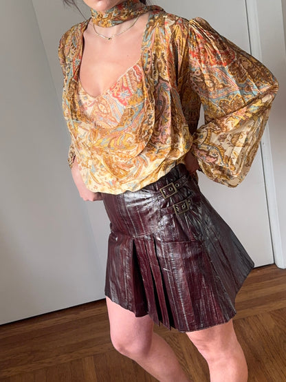 *rare* christian dior f/w 2002 eel skin pleated skirt