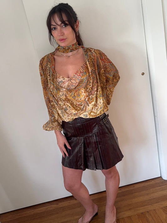 *rare* christian dior f/w 2002 eel skin pleated skirt