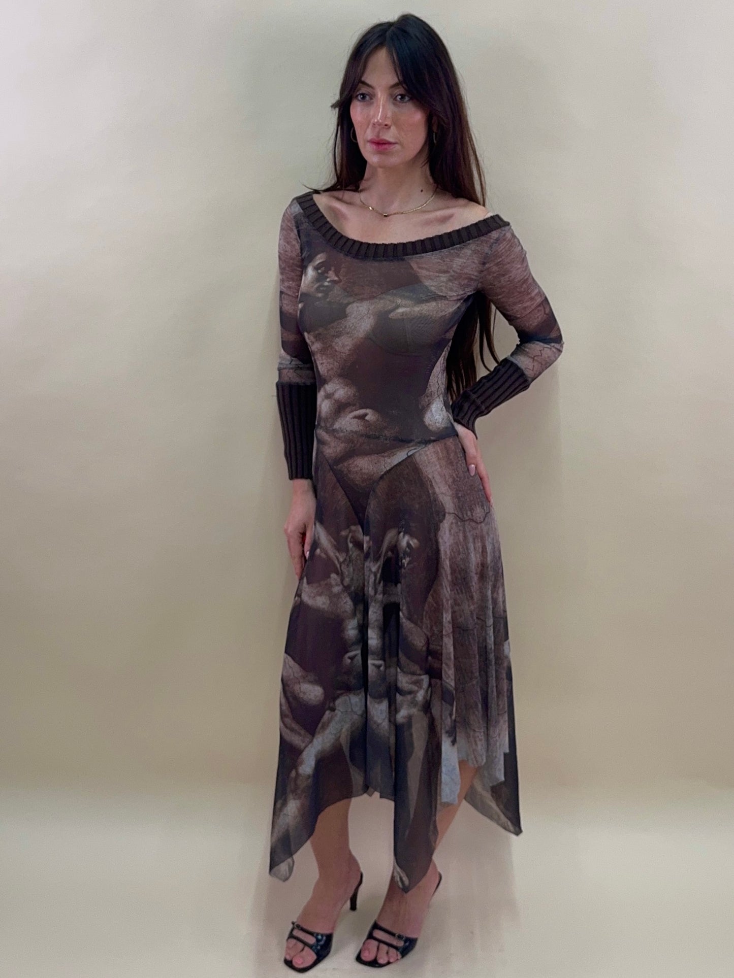 (rare) Jean Paul Gaultier S/S 1995 'Creation of Adam' runway midi dress