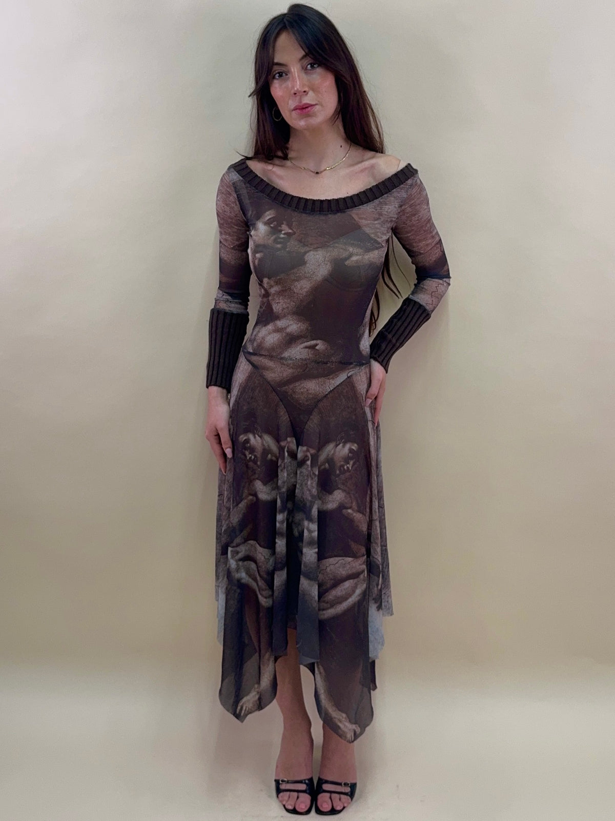 (rare) Jean Paul Gaultier S/S 1995 'Creation of Adam' runway midi dress