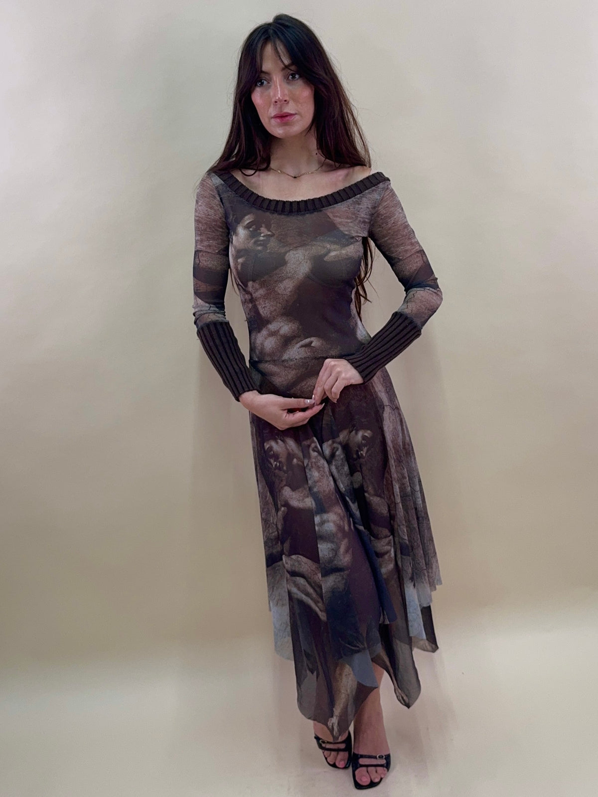 (rare) Jean Paul Gaultier S/S 1995 'Creation of Adam' runway midi dress