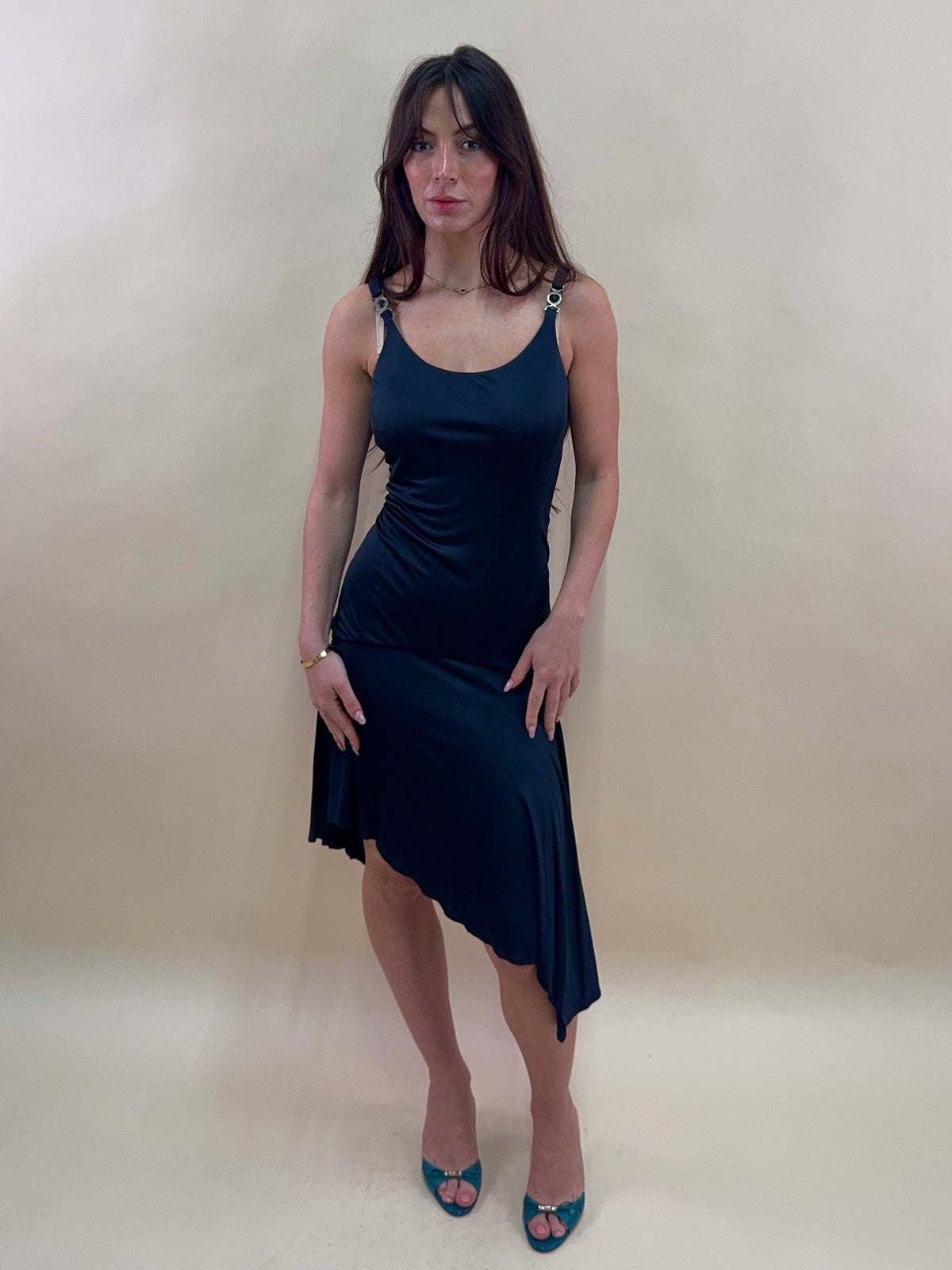 (rare) Gianni Versace Couture S/S 1995 black backless medusa dress
