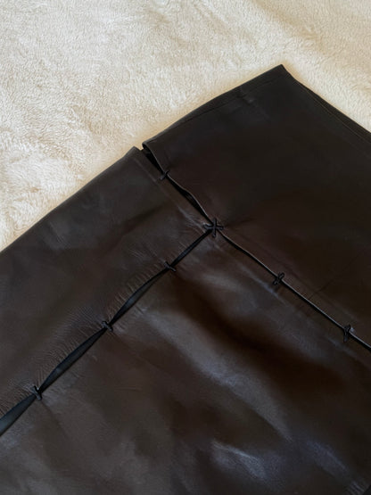 *rare* prada f/w 1998 panelled leather skirt