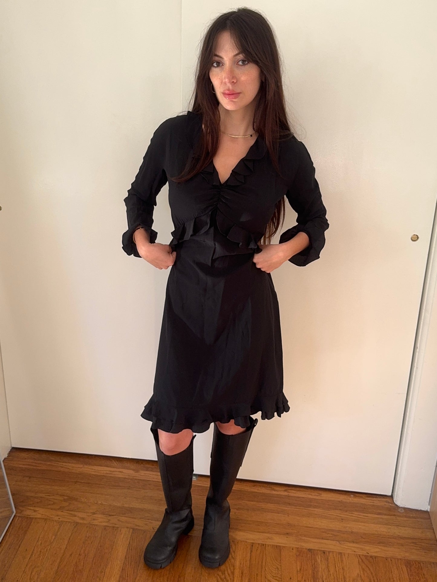 gucci s/s 1999 silk ruffle dress