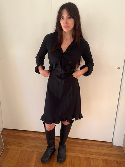 gucci s/s 1999 silk ruffle dress