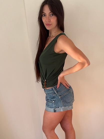 gucci f/w 2006 slinky bamboo buckle tank (new with tags)