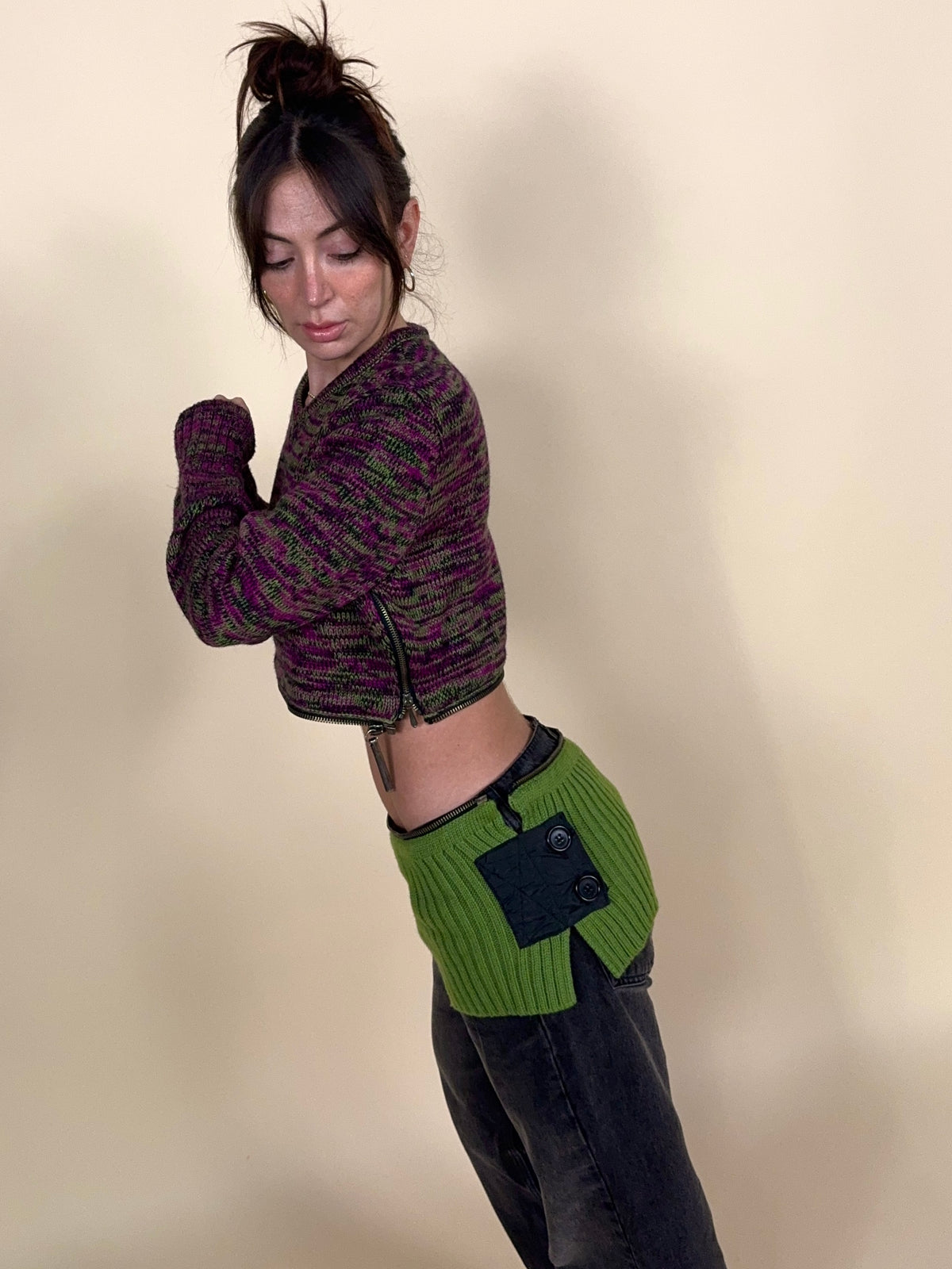 (rare) Dirk Bikkembergs F/W 1996 convertible zip-off sweater & skirt