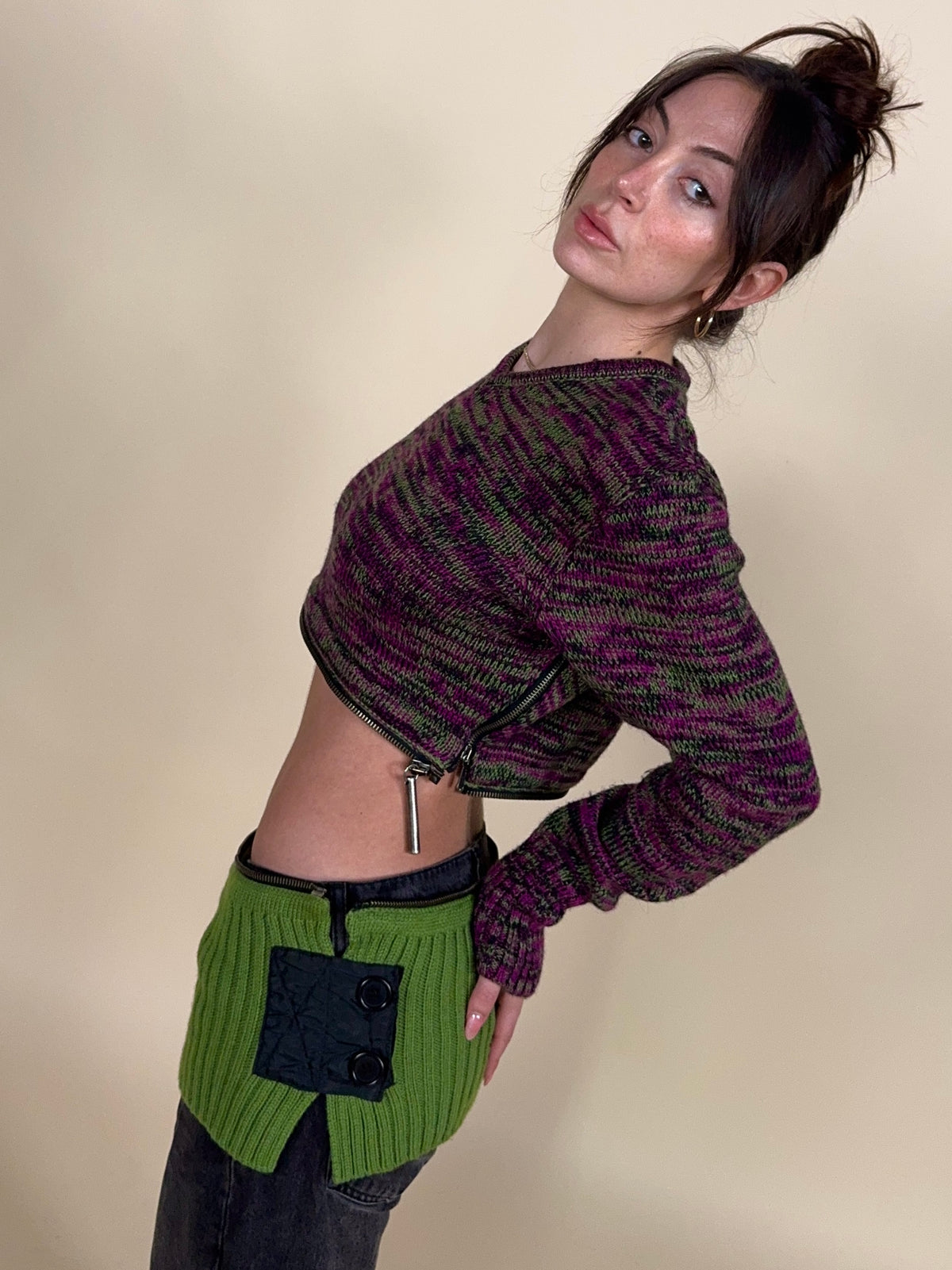 (rare) Dirk Bikkembergs F/W 1996 convertible zip-off sweater & skirt