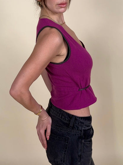 Emporio Armani F/W 2000 magenta wrap vest
