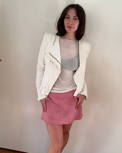 *rare* gucci s/s 2004 pleated white leather jacket
