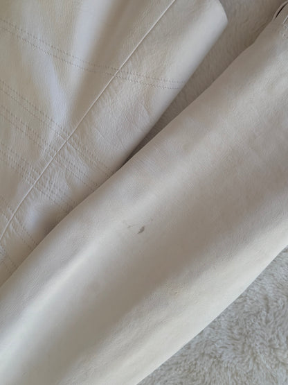 *rare* gucci s/s 2004 pleated white leather jacket