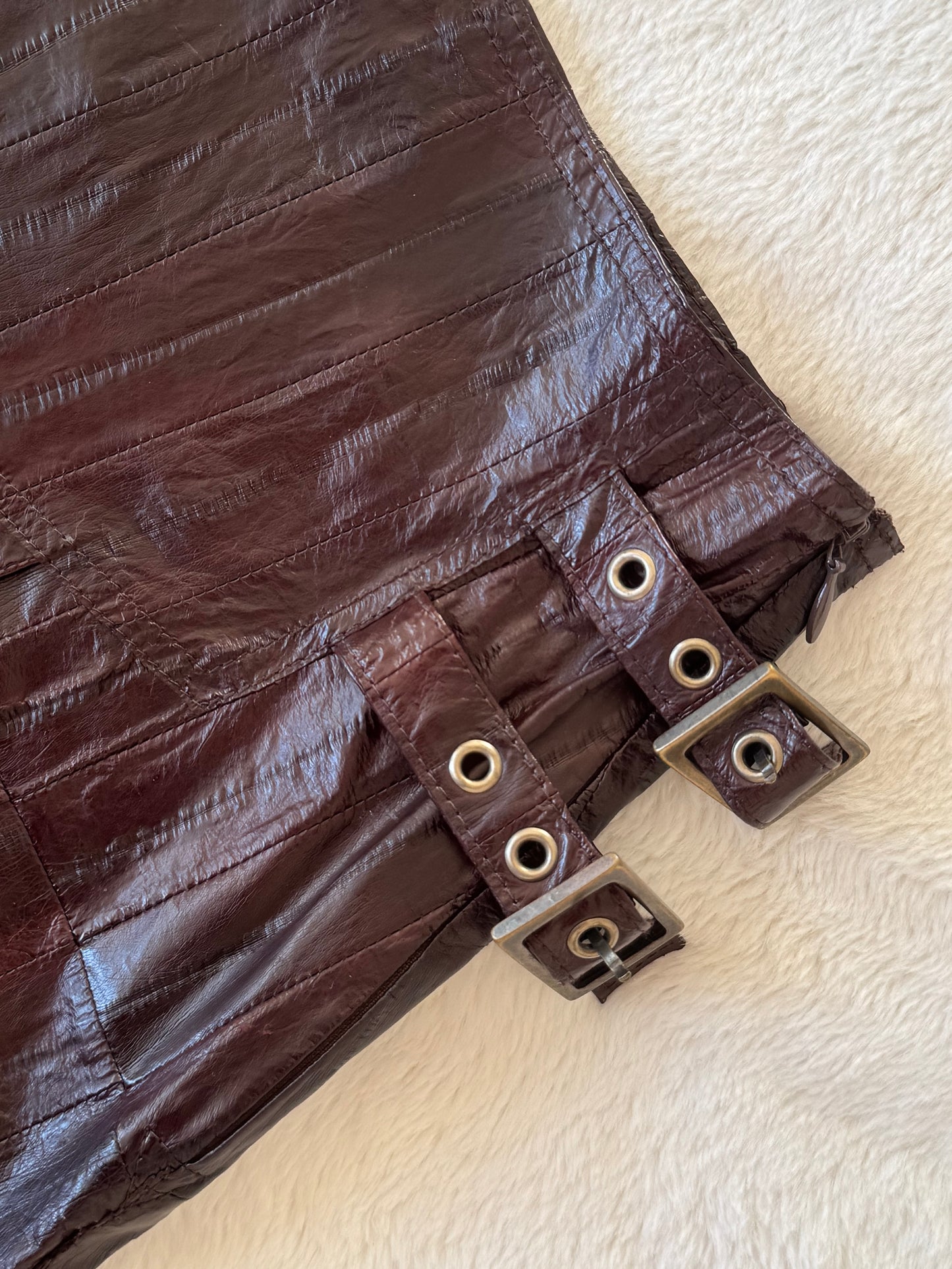*rare* christian dior f/w 2002 eel skin pleated skirt