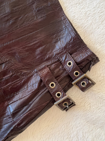 *rare* christian dior f/w 2002 eel skin pleated skirt
