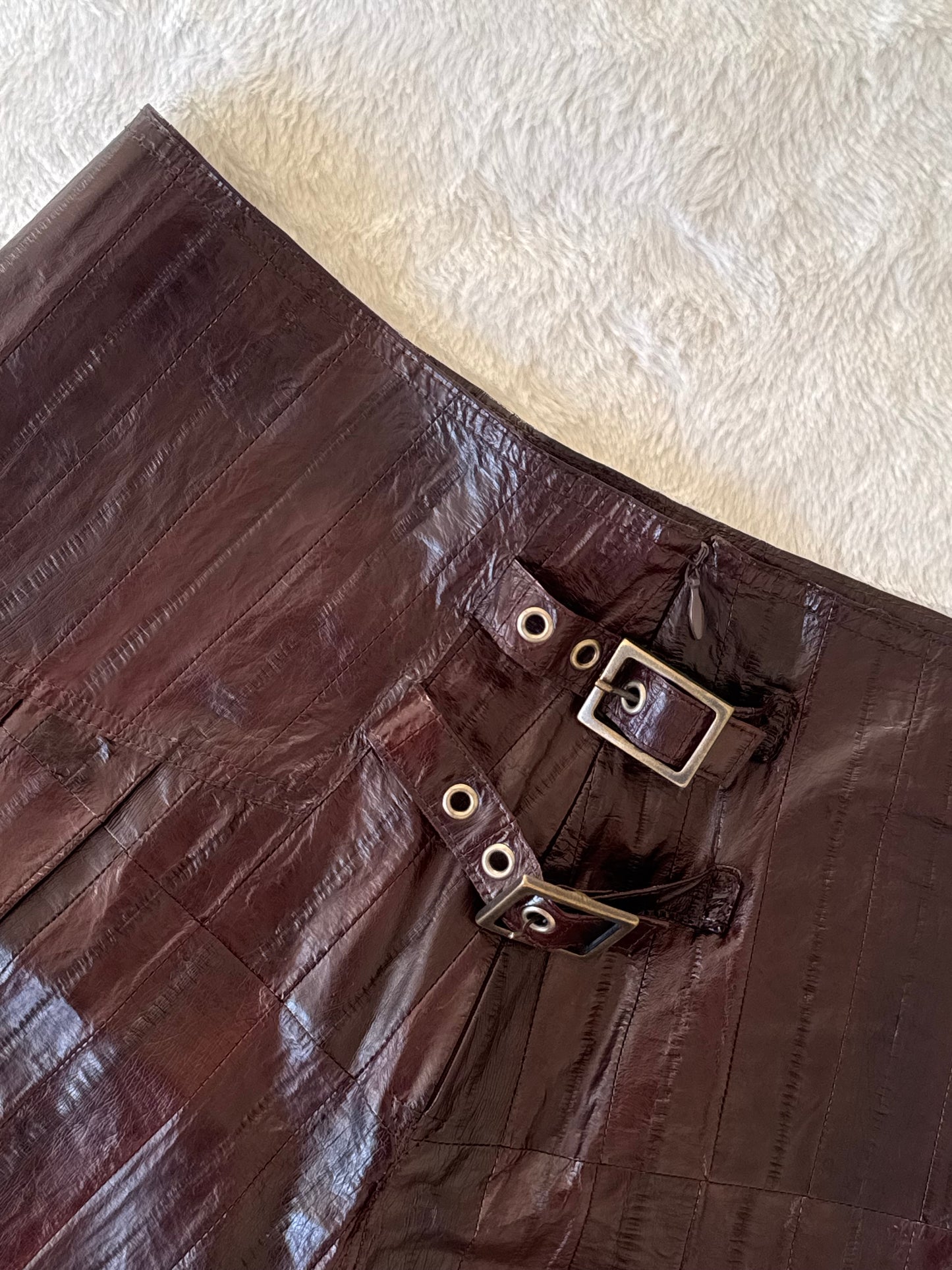 *rare* christian dior f/w 2002 eel skin pleated skirt