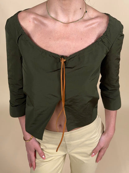 (rare) Miu Miu S/S 1999 runway leather tie top