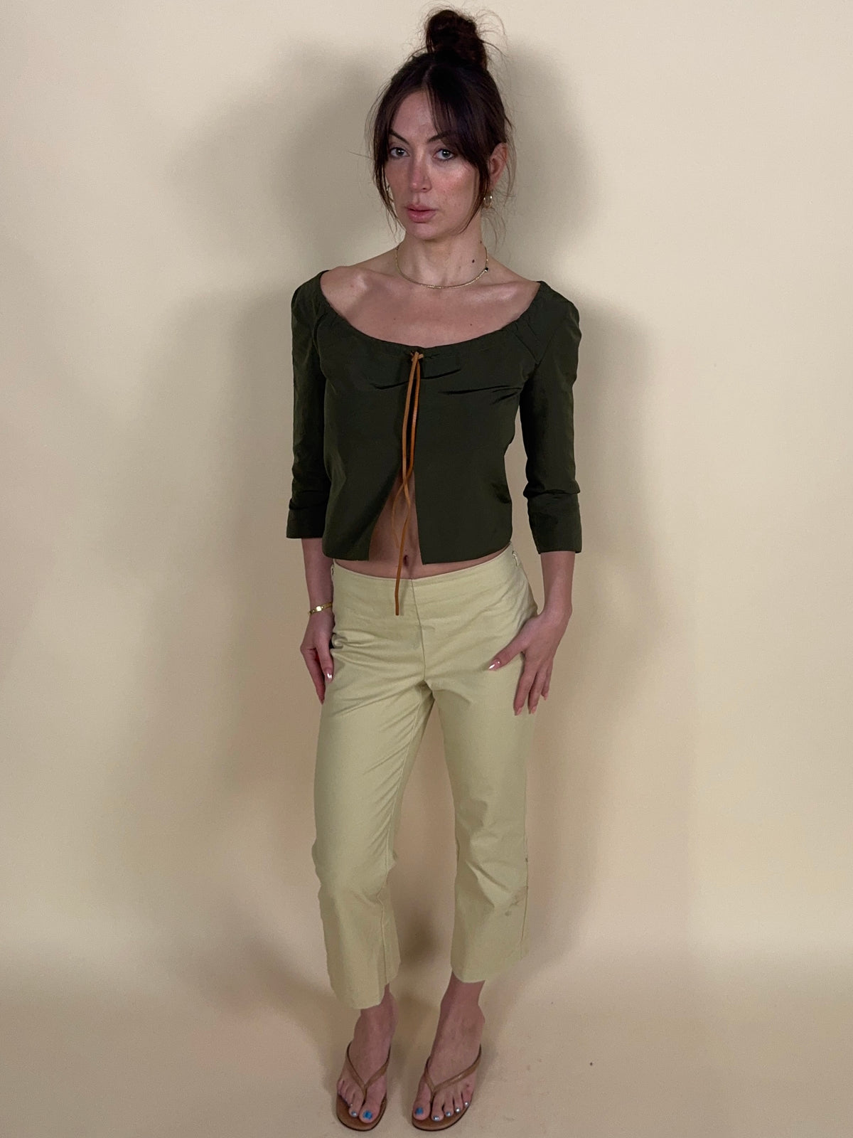 (rare) Miu Miu S/S 1999 runway leather tie top