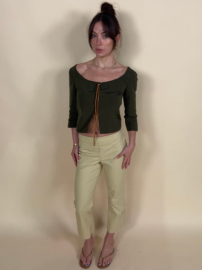 (rare) Miu Miu S/S 1999 runway leather tie top
