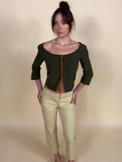 (rare) Miu Miu S/S 1999 runway leather tie top
