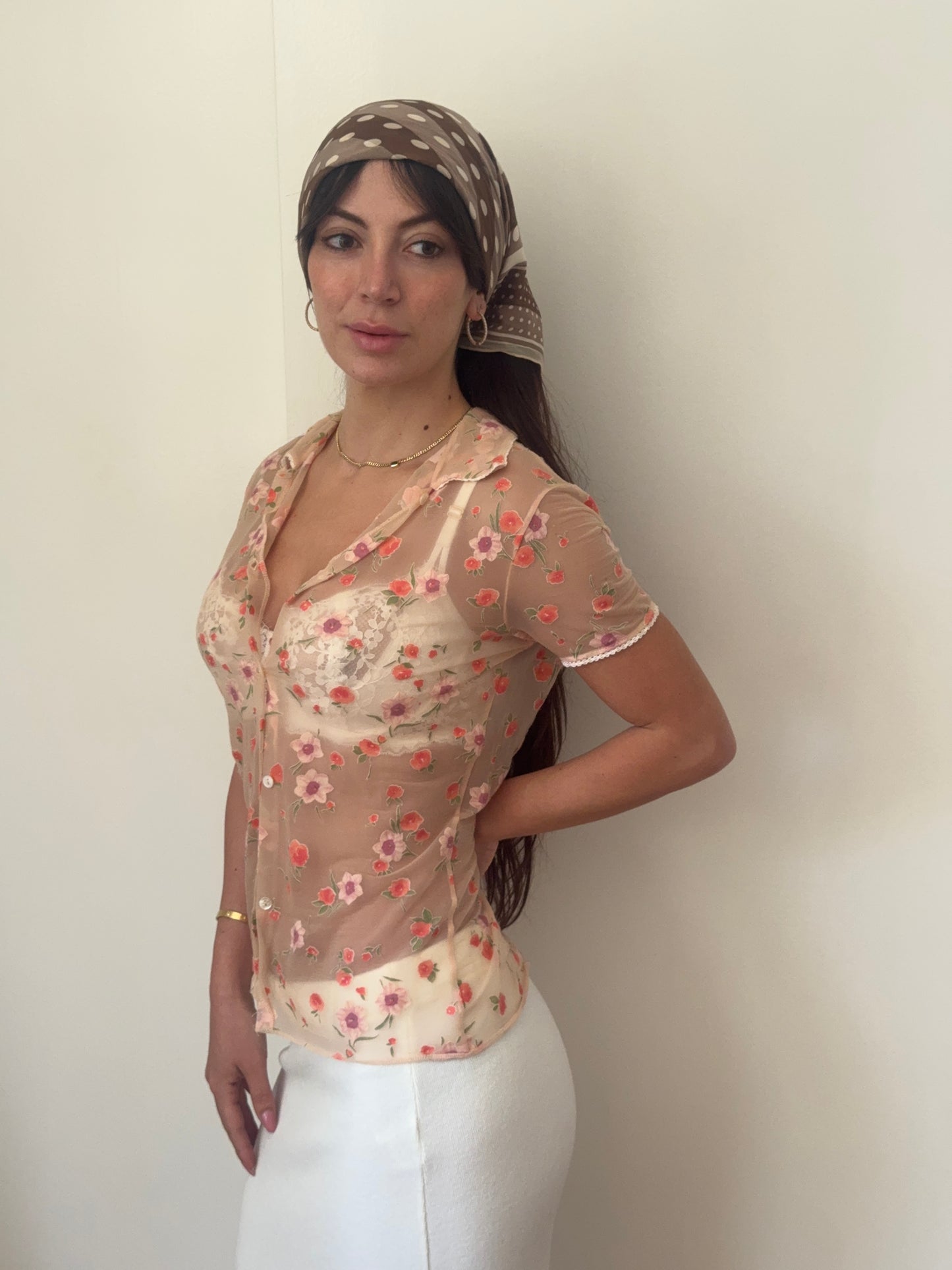 blumarine s/s 2000 sheer floral top