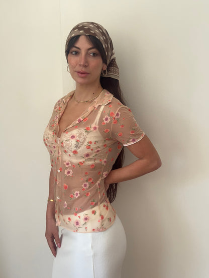 blumarine s/s 2000 sheer floral top