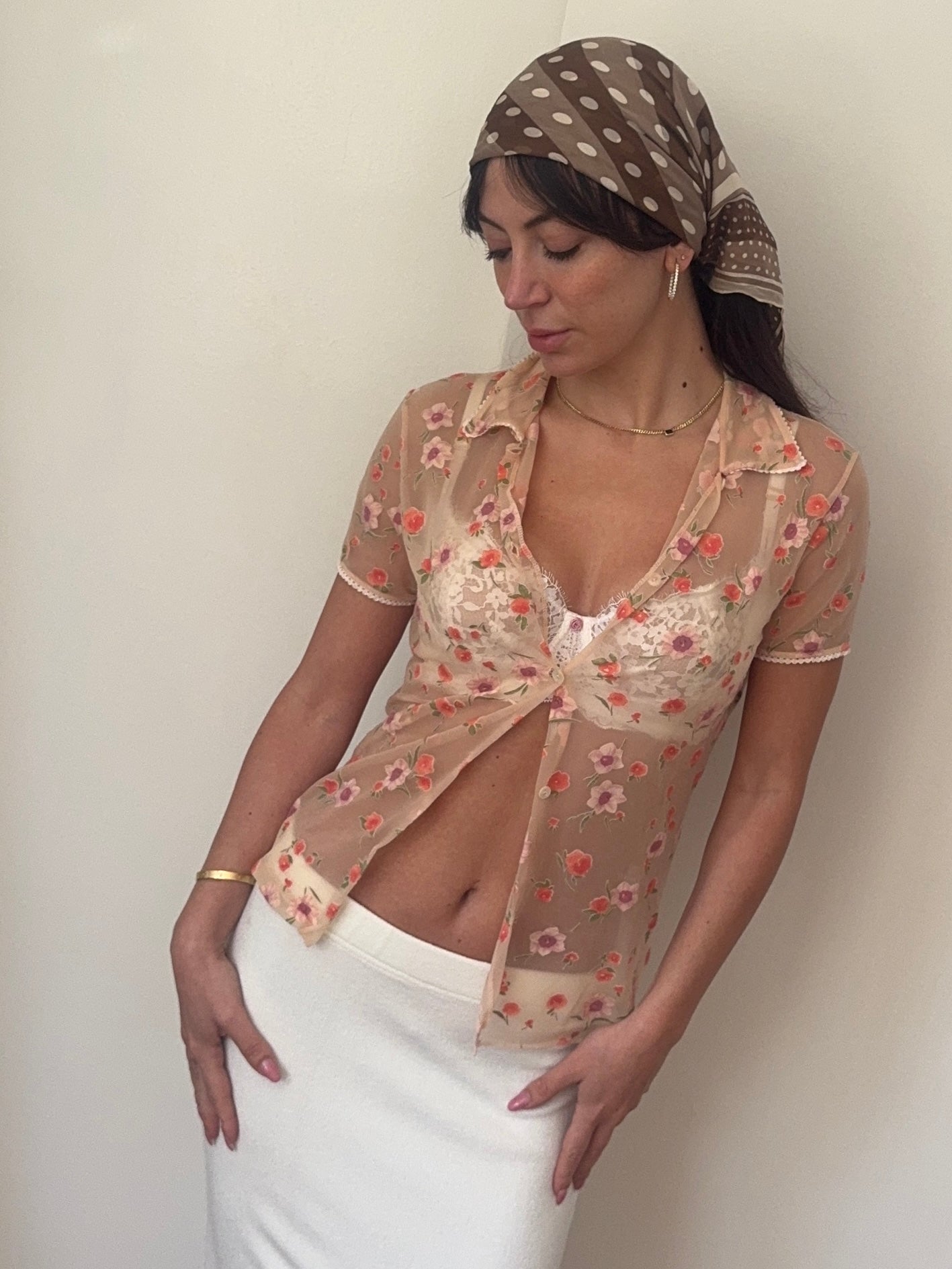 blumarine s/s 2000 sheer floral top