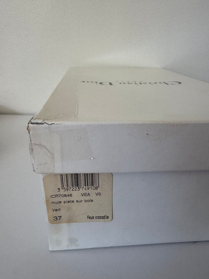 chrisitian dior 2000's croc leather mules