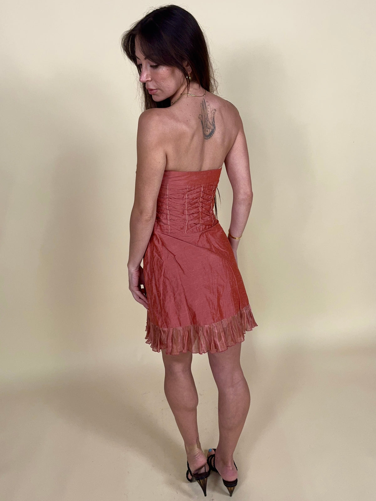 (rare) (NWT) Alexander McQueen vintage 1990's pink strapless mini dress