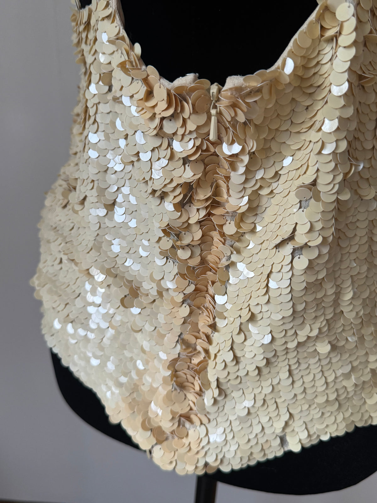 (RESERVED) DKNY vintage 1990's open back sequin silk top