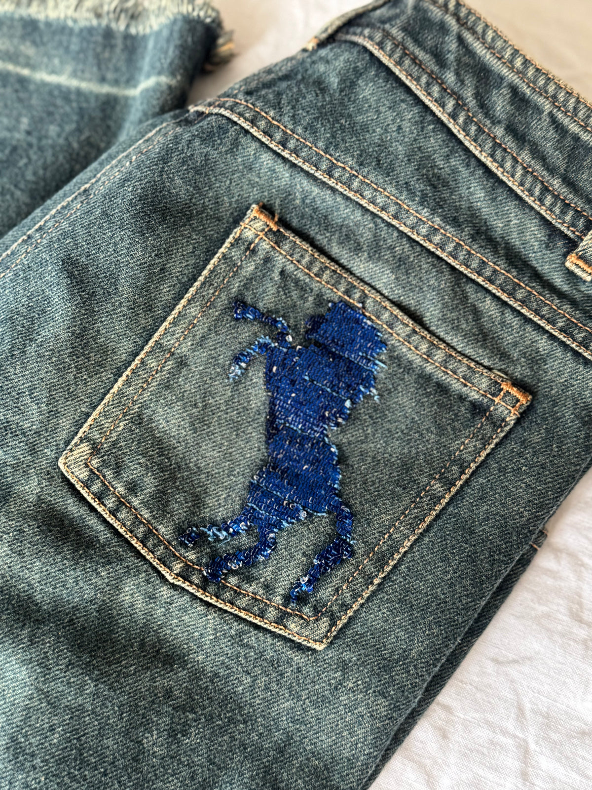 Chloe S/S 2001 by Stella McCartney sequin horse jeans