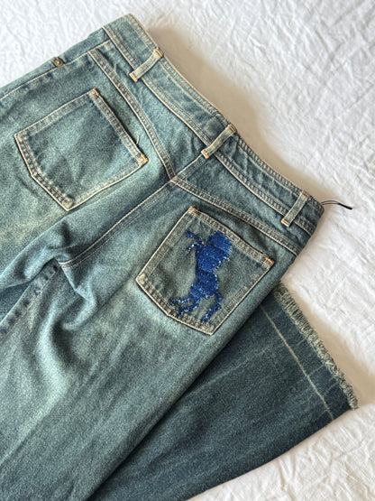 Chloe S/S 2001 by Stella McCartney sequin horse jeans