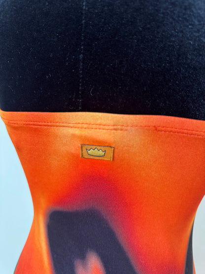 (rare) (documented) Todd Oldham S/S 1994 runway strapless flame dress