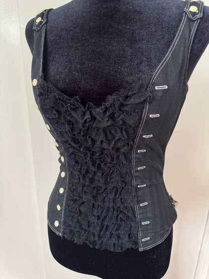 (rare) Chantal Thomass F/W 2006 ruffle button corset top