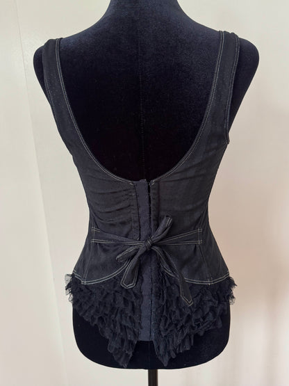 (rare) Chantal Thomass F/W 2006 ruffle button corset top