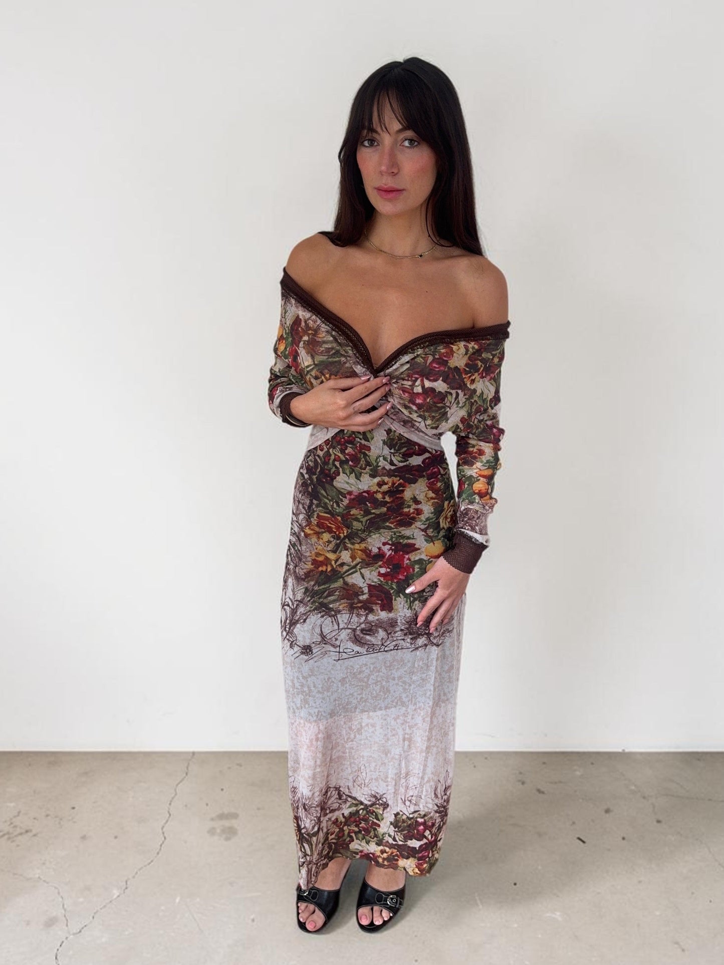 *rare* jean paul gaultier s/s 1999 floral maxi dress