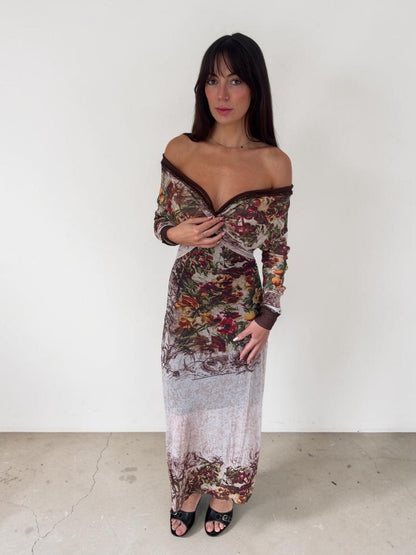 *rare* jean paul gaultier s/s 1999 floral maxi dress