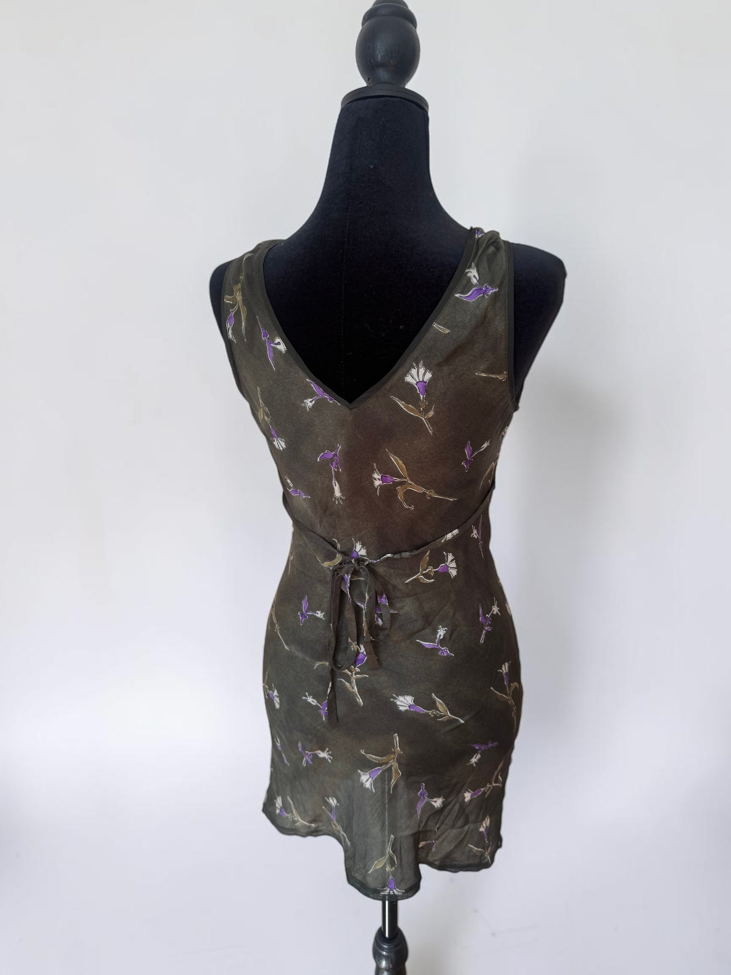 *rare* prada spring summer 1997 green silk lily dress