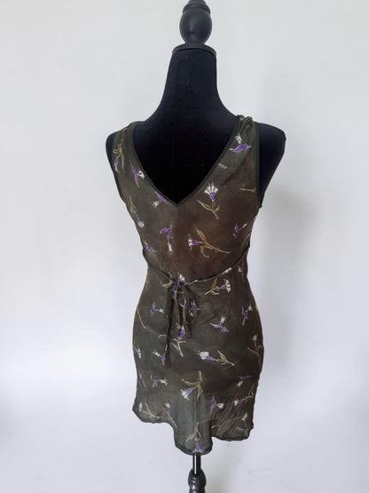 *rare* prada spring summer 1997 green silk lily dress