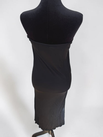 *rare* gianni versace couture spring summer 1999 black medusa strapless dress