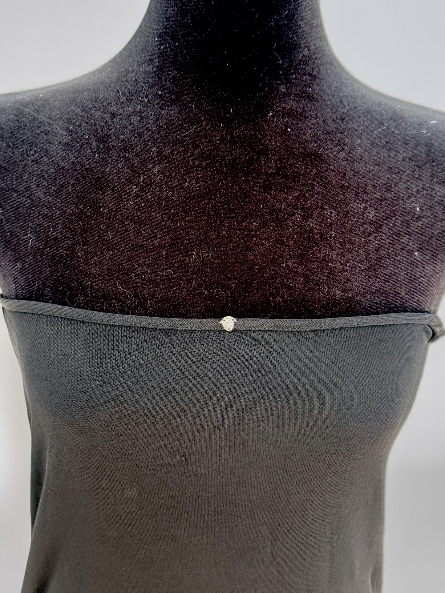 *rare* gianni versace couture spring summer 1999 black medusa strapless dress