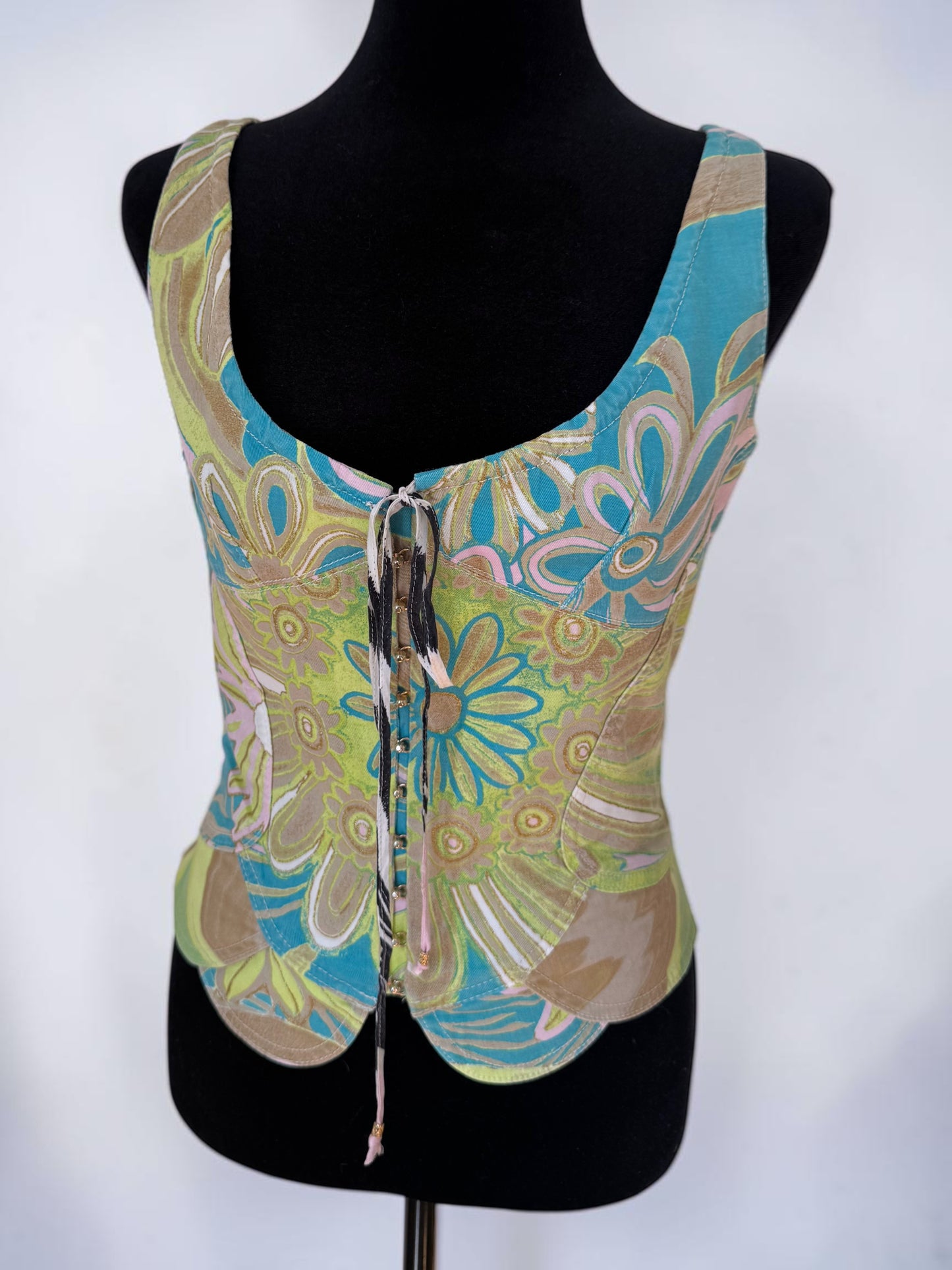 roberto cavalli spring summer 2003 floral corset top