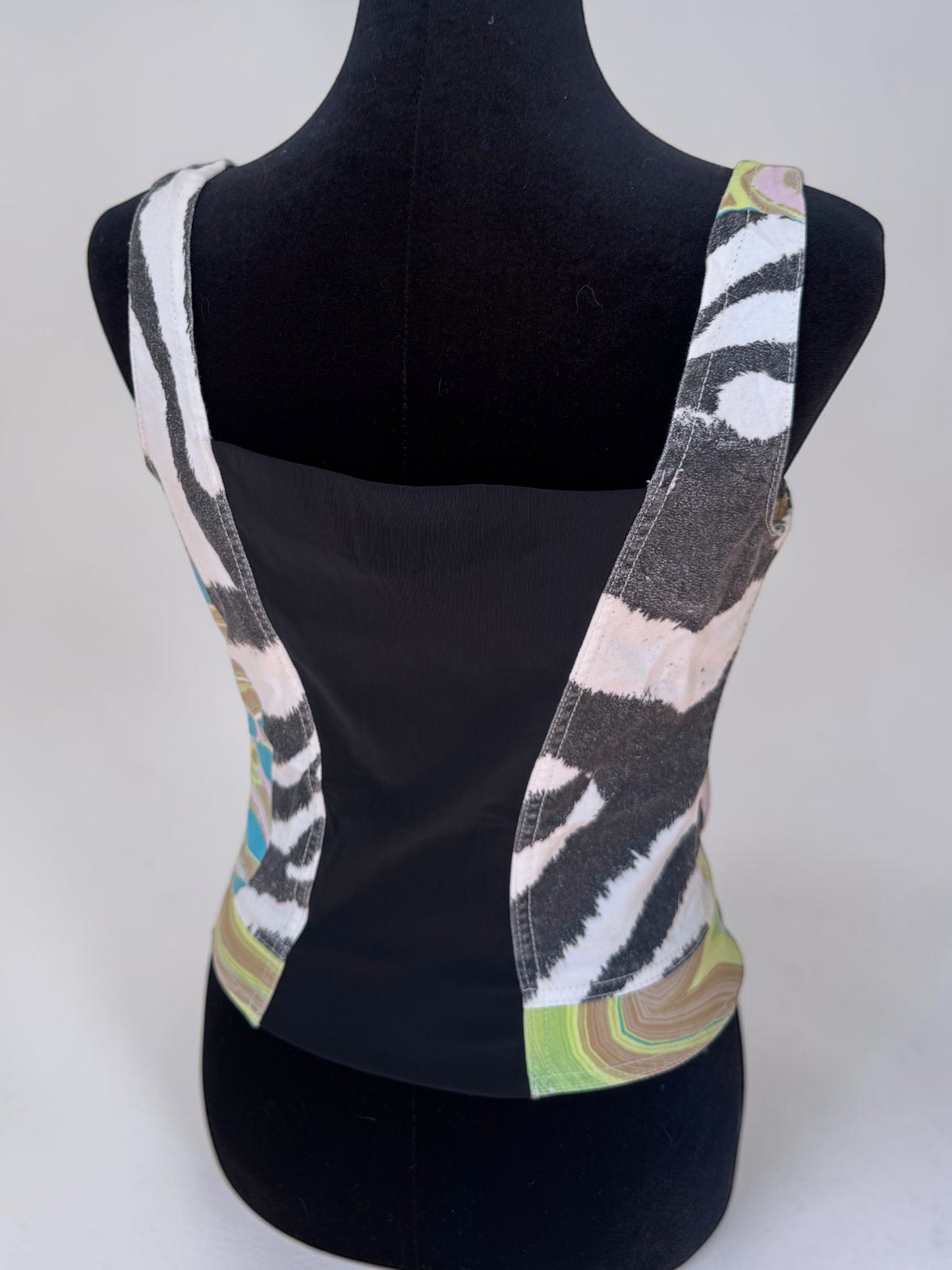 roberto cavalli spring summer 2003 floral corset top