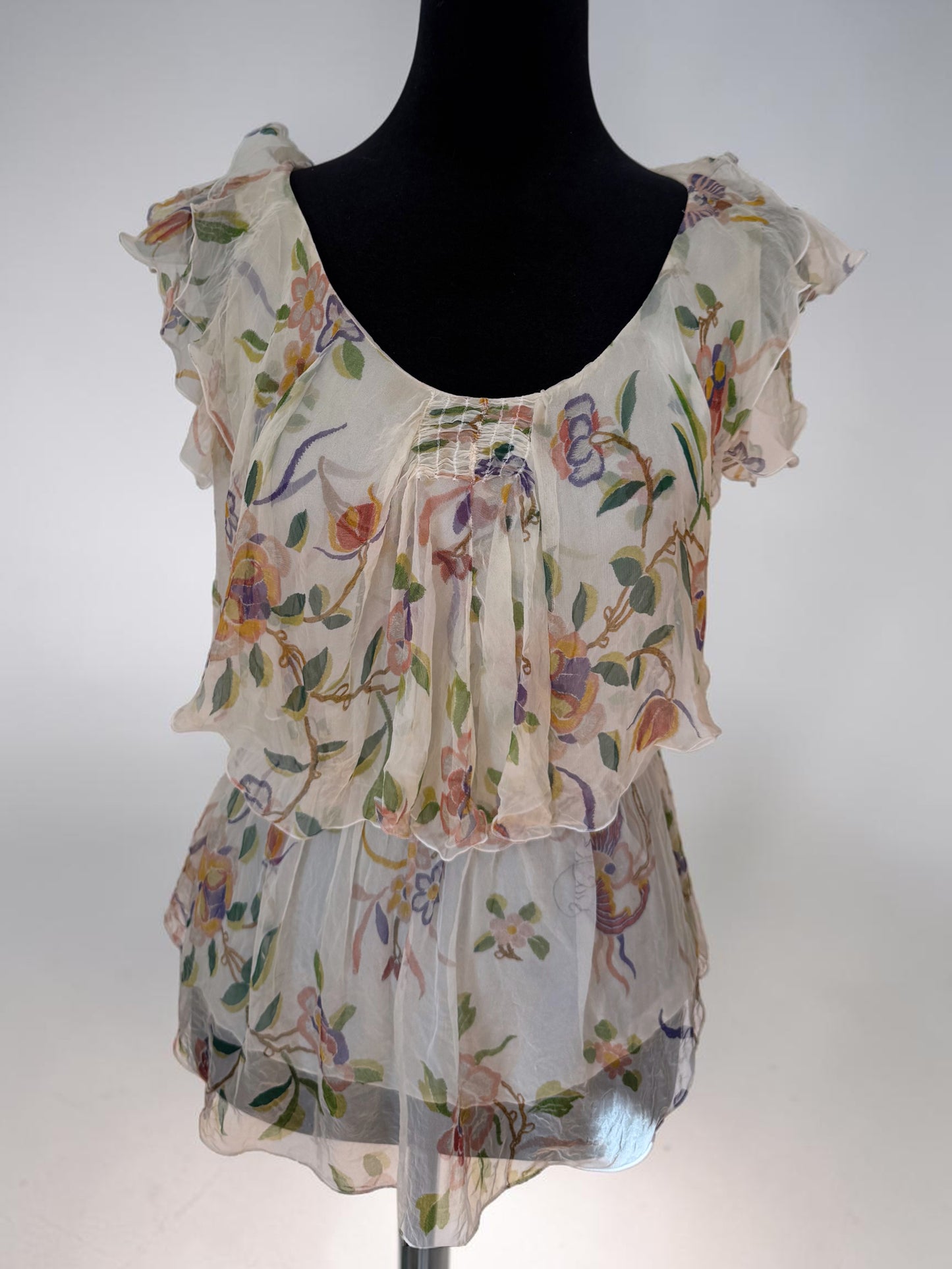 dior spring summer 2006 floral moth print blouse
