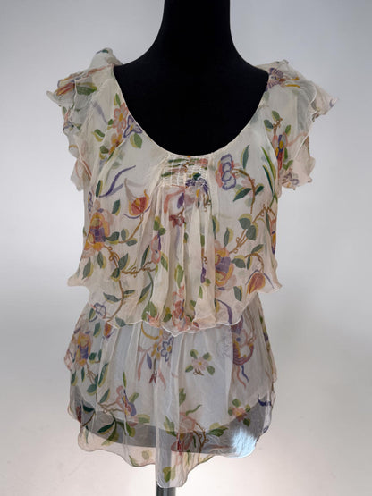 dior spring summer 2006 floral moth print blouse