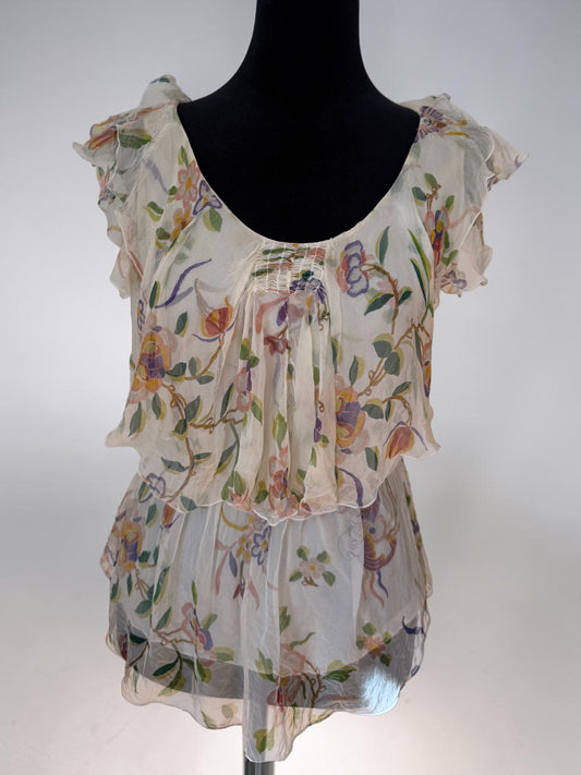 dior spring summer 2006 floral moth print blouse