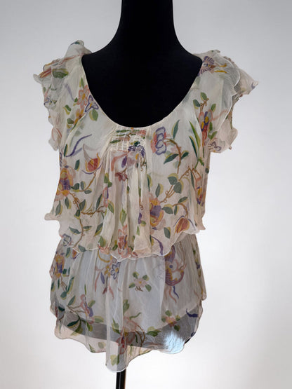 dior spring summer 2006 floral moth print blouse