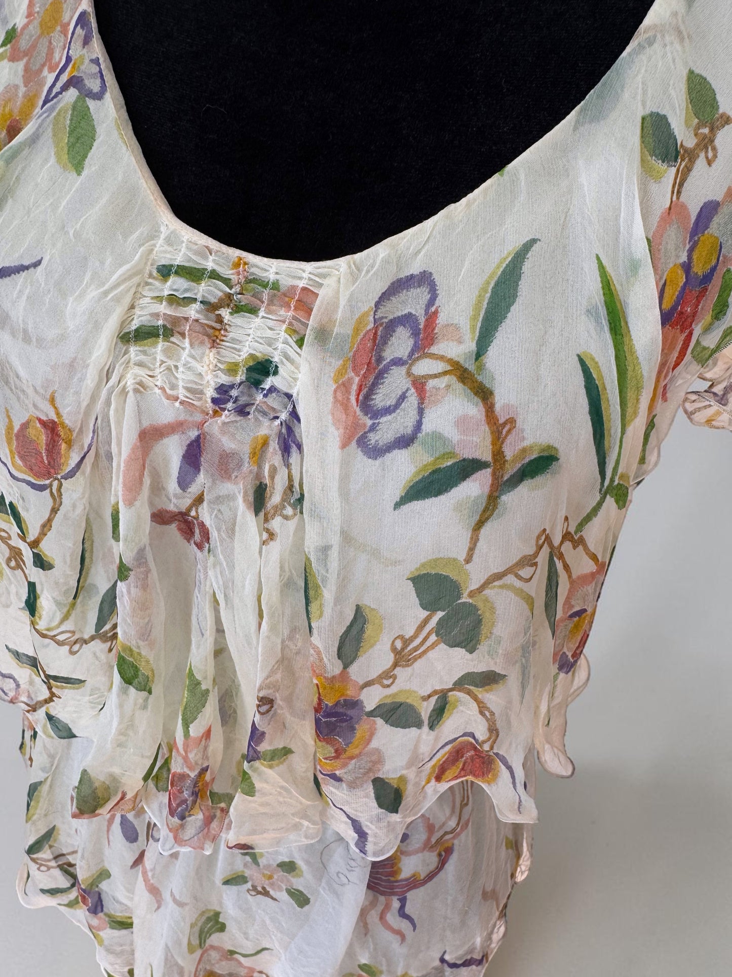 dior spring summer 2006 floral moth print blouse