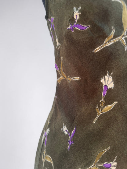 *rare* prada spring summer 1997 green silk lily dress